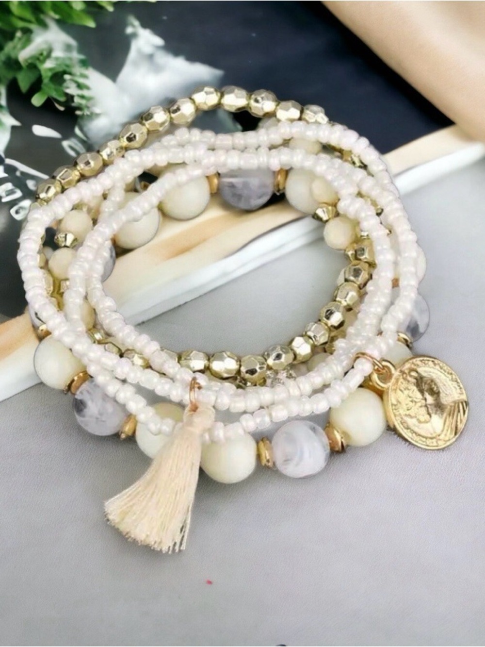 Boho Beaded Bracelet Set Stackable Layered Stretch Charm Bracelets New